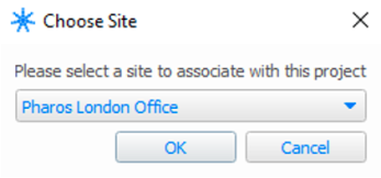 Choosing a site from the drop-down